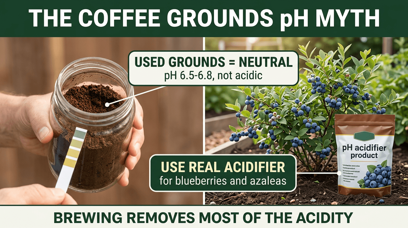 The coffee grounds pH myth - used grounds are neutral, not acidic