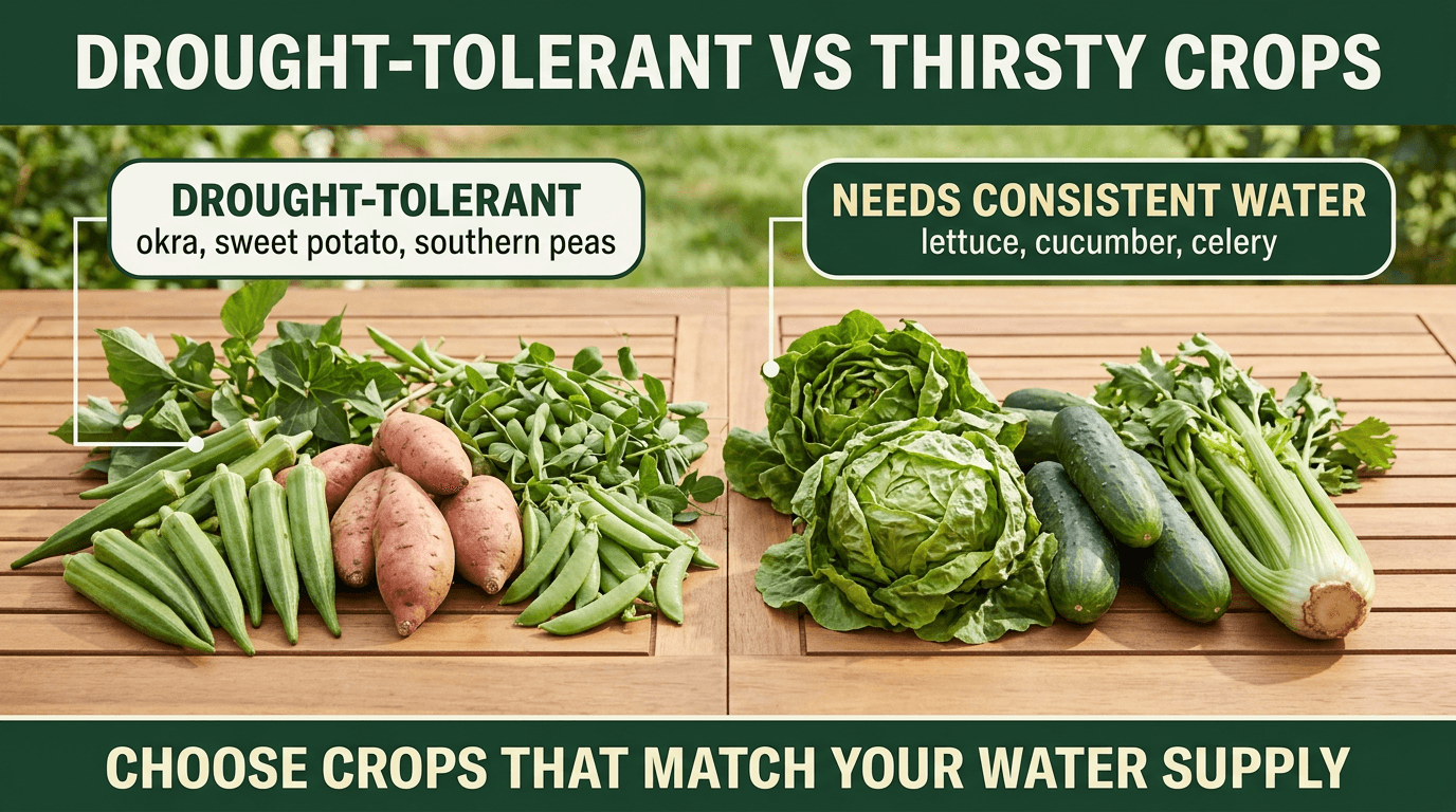 Drought-tolerant vs thirsty crops comparison