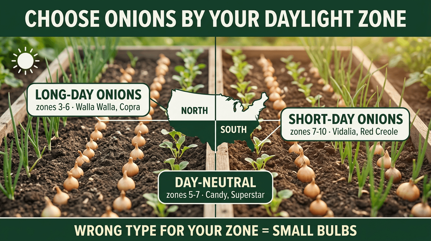 Choosing onion varieties by daylight zone: long-day, short-day, and day-neutral