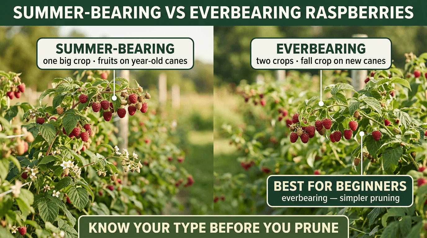 Summer-bearing vs everbearing raspberries comparison
